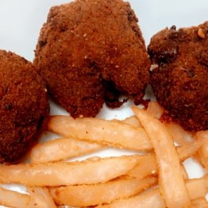 Fried Meat Balls with Fries